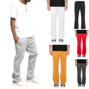 Victorious Men's Essential Flared Fleece Elastic Drawstring Sweatpants FL91EY - Picture 1 of 27