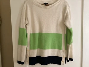 Talbots Colorblocked Boatneck Super Soft Pull Over Sweater Size Petite P 25” - Picture 1 of 4