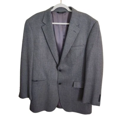 Jos A. Banks Wool Herringbone Tweed Single Breasted Blazer Size 44L - Image 1 of 4