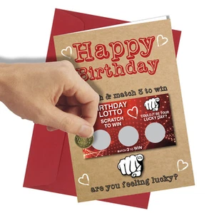 #307 Scratch Card GREETINGS BIRTHDAY Card Comedy / Funny / Humour / Rude Joke - Imagen 1 de 3