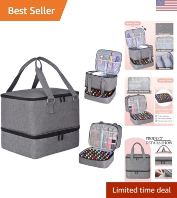 Nail Polish Storage Case - Double-Layer Design - Holds 42+ Bottles & Nail Lamp - Image 1 of 4