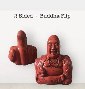 The Buddha Flip 2 Sided Backside Middle Finger Laughing Buddha Statue 4-3/4”Tall - Picture 1 of 3