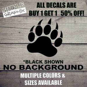 Grizzly Bear Paw Vinyl Decal, Bumper Sticker, JDM, Car, Truck Windows, Outdoors! - Picture 1 of 6