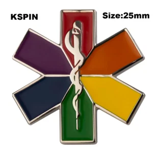 Rainbow Pride LGBTQ Star of Life EMT EMS PARAMEDIC pin FREE USA SHIPPING SHIPS F - Picture 1 of 1