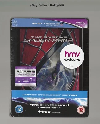 THE AMAZING SPIDER-MAN 2 - UK EXCLUSIVE BLU RAY STEELBOOK - NEW & SEALED - Image 1 of 4