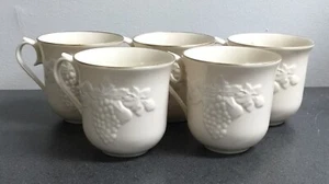 Lenox Fruits Of Life 5 Coffee Mugs Bone China Grapes W/Gold Trim Made In USA - Picture 1 of 4