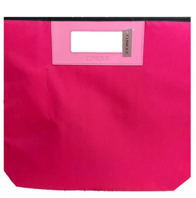 Clinique Hot Pink Square Shopping Tote - New For 2023 - Image 1 of 2