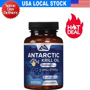 Antarctic Krill Oil 1000mg with Omega-3s EPA, DHA & Astaxanthin Premium Softgels - Picture 1 of 9