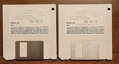 Vintage Microsoft MS-DOS “R” Version 3.3 Plus Model OS-31-3 3.5" Disk Set 1988 - Image 1 of 4