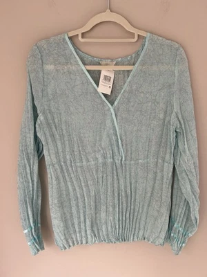 M&S Womens Top Size 18 Blue Grey Marbled Crinkle Chiffon NWT - Image 1 of 4