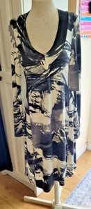 Karen Kane S/W Dream GIrl Langarm V-Ausschnitt Viskose Kleid Damen Gr. S Neu mit Etikett - Bild 1 von 11