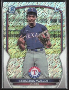 2023 Bowman Chrome #BCP-189 Sebastian Walcott Prospects Shimmer Refractor - Picture 1 of 2