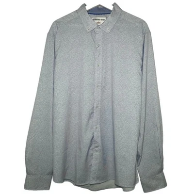 International Report Shirt Mens XL 4 Way Stretch Blue Geometric Long Sleeve NWT - Image 1 of 4