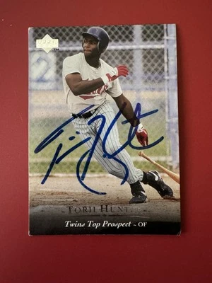 1994 Upper Deck Torii Hunter Minor League Top Prospect #128 Rookie Card - Auto - Image 1 of 2