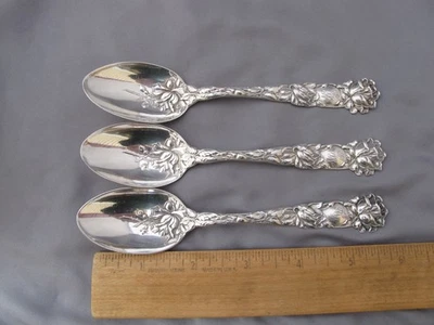 LOTE DE 3 CUCHARADITAS Alvin BRIDAL ROSE (1903) con CUENCOS DECORADOS-5 7/8 en mono FWN Foto 1 de 4