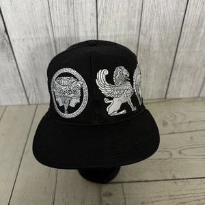 Akoo New Era Hat Cap Snap Back Black Greek Motif Logo Mens Streetwear - Picture 1 of 7
