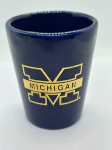 University of Michigan Wolverines Block "M" Blue Ceramic Shot Glass USED UM - Picture 1 of 6