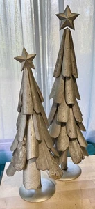 2 PLATA MADERA A LA DERIVA ÁRBOLES DE NAVIDAD DECORACIÓN DE MESA CABAÑA COSTERA RÚSTICA - Imagen 1 de 5