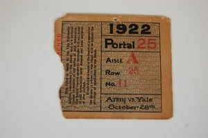 1922 Army - Yale College Football Ticket - Picture 1 of 4