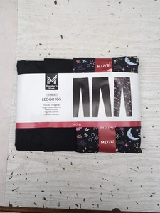 Member's Mark Mädchen 3er Pack Baumwolle Leggings schwarz Glitzer Planeten Gr. M 7/8 BR2 - Bild 1 von 5