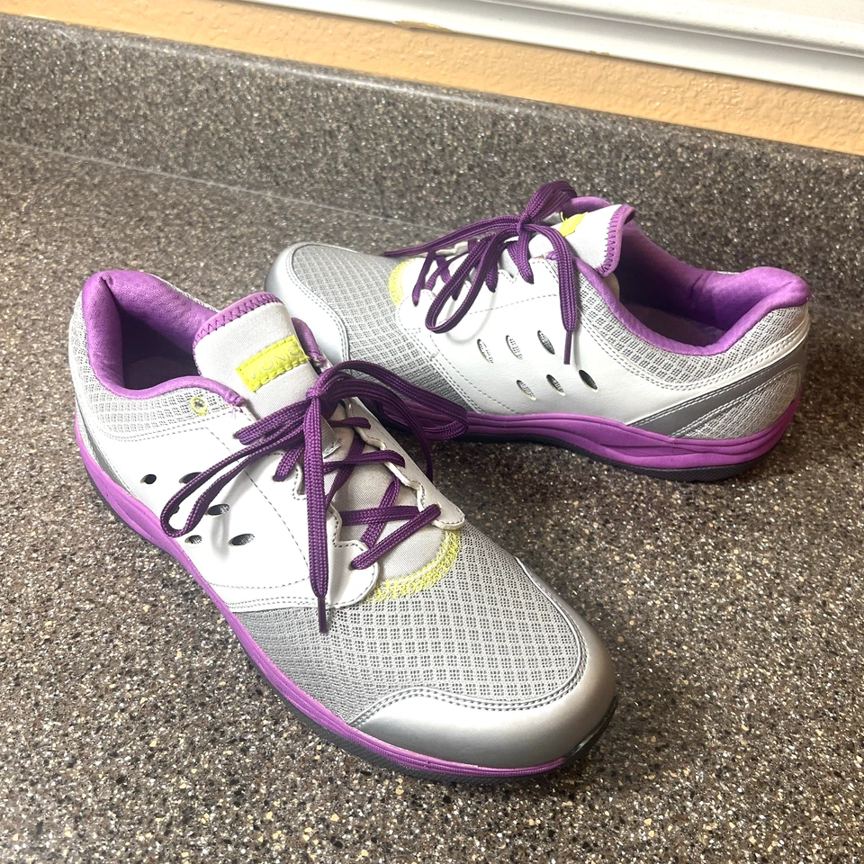 Vionic Zapatos Mujer 12 Gris Púrpura Sintético Parte Superior Baja Con Cordones Correr Gimnasio Tenis Foto 1 de 4