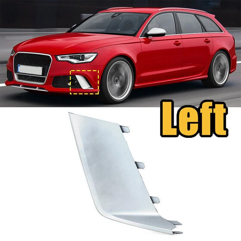 1Pc Left ABS Plating Front Bumper Fog Light Cover Trim for 2013-2018 Audi RS6 Foto 1 de 4