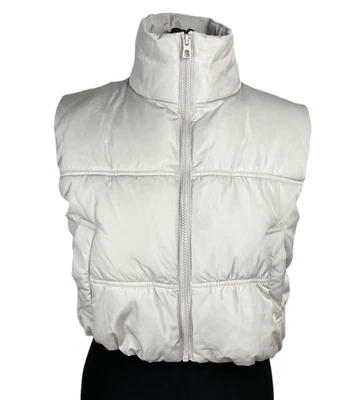 Divided Cropped Gilet Jacket Women's UK Size XS Puffer Pockets Beige - Image 1 of 4