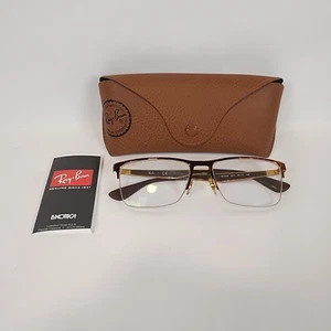 Ray Ban Eyeglasses, Frames Only, RB 6335 2917, 54-17-145, Brown, Half Rim - Picture 1 of 6