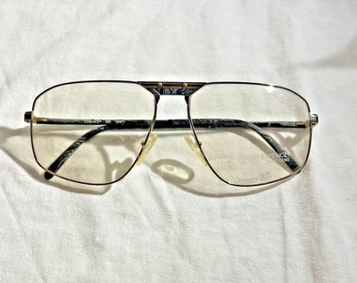 Óculos Vintage Masculino Essence 485 Tom Dourado Cinza 63mm Grande Armação Grande Itália - Imagem 1 de 4
