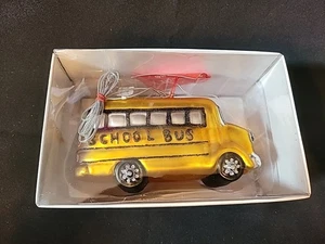 DEPT 56 SCHULBUS übergroßes Quecksilber Glas mundgeblasen Ornament mit Box & Etikett! - Bild 1 von 14