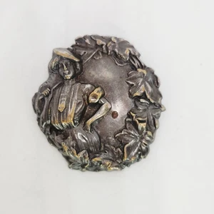Vintage Art Nouveau Lady Golf Trophy Award Emblem Victorian Relief Pin Brooch - Picture 1 of 5