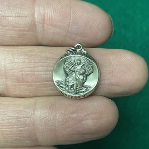 BEAUTIFUL UNIQUE VINTAGE 3-D M DeJean, STERLING SAINT CHRISTOPHER MEDAL - Picture 1 of 9