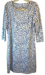Vestido Mahi Dorado Damas XL Periwinkle Azul Blanco Bimini Hortensia Estampado Tejido - Imagen 1 de 12