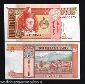 MONGOLIA 5 TUGRIK P53 1993 *AA* x 100 Pcs Lot FULL BUNDLE HORSE UNC PACK NOTE - Picture 1 of 1