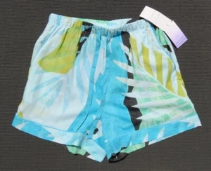 NEW STARS ABOVE US Women’s S M Blue Leaf Print Simply Cool Lyocell Pajama Shorts - Picture 1 of 3