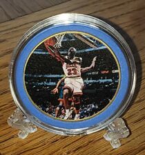 MICHAEL JORDAN 24KT GOLD PLATED COIN WITH CAPSULE AND STAND! WHITE! BRAND NEW!