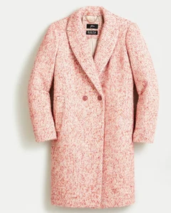 J Crew 0 neu mit Etikett 325 $ Guave rosa Tweed Daphne Mantel italienische Wolle gefüttert leicht - Bild 1 von 6