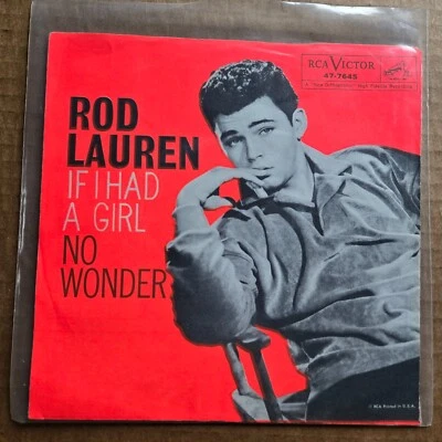 ROD LAUREN If I Had A Girl/No Wonder PICTURE SLEEVE 45 7" Vinyl Record Foto 1 de 4