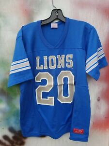 Vintage Rawlings Detroit Lions #20 Barry Sanders Men's Large 42-44 Jersey Blue