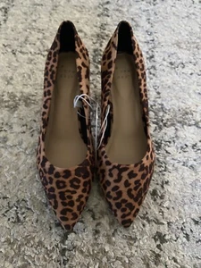 A New Day Women's Bonny Wide Width Leopard Print Block Heeled Pumps Brown NIB - Picture 1 of 4