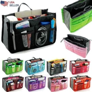 Women Handbag Organiser Removable Insert Large Cosmetic Bag-in-Bag Tidy Travel - Picture 1 of 17
