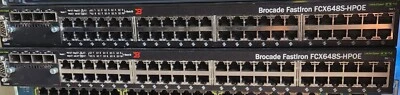 Brocade FCX648S FastIron 48 Port Gigabit Managed Switch Dual PSU - Image 1 of 2