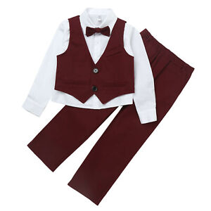 Kami Kids Dress Suit Jacket Blazer Maroon Red 2/3T 3/4T 9 11 Cotton Wedding EUC! 