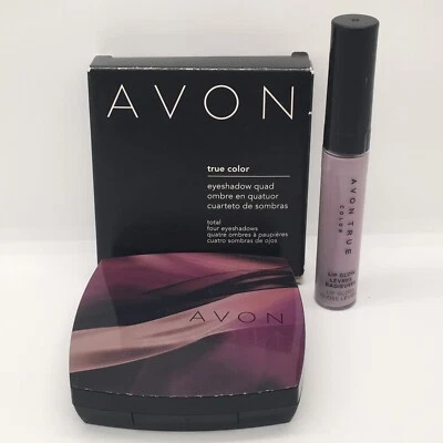 Lot Avon True Color Eyeshadow Smoke & Mirrors Quad  + Avon True Lip Glow in Luna - Image 1 of 4