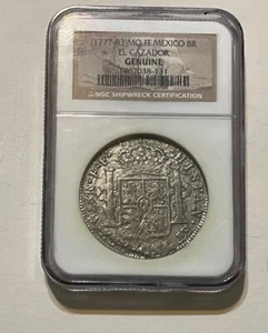 Mexico - El Cazador Shipwreck 8 Reales Coin (NGC Genuine) - Picture 1 of 4