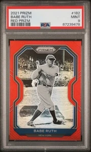 Babe Ruth PSA 9 Mint 2021 Panini Red Prizm #182 - Bild 1 von 3