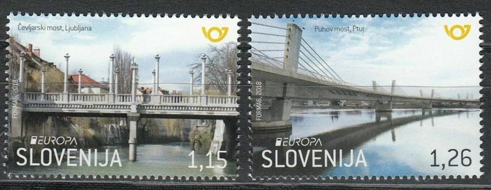 Europa CEPT 2018 - Slovenia ☀ Architecture - Bridges ☀ MNH ** - Image 1 of 1