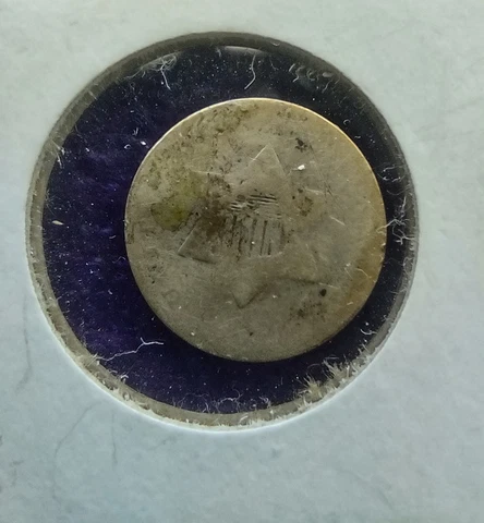 1851-1873 dateless 3CS Three Cent Silver coin G+ condition ungraded US coin Cover