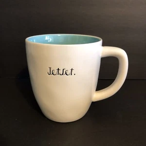 Rae Dunn Laugh Coffee Mug Cup Small Print Turquoise Interior Artisan Collection - Picture 1 of 4