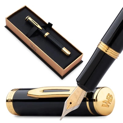 WORDSWORTH & BLACK Wordsworth and Black Fountain Pen Mini EDC: Luxury Black Heavy Pocket Pen